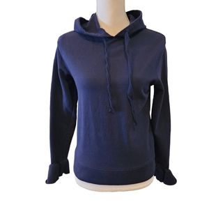 J Crew Navy Flare Cuff Hoodie SweTshirt